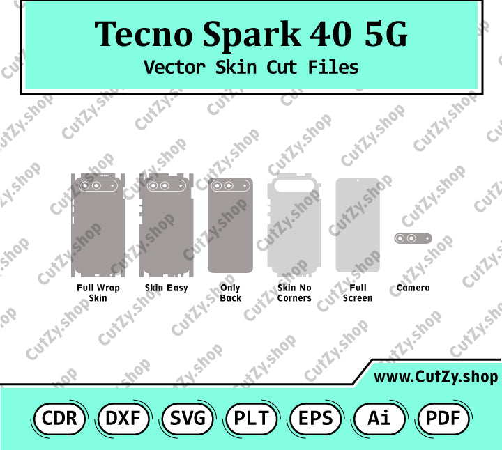 Tecno Spark 40 5G Vector Skin Cut Files