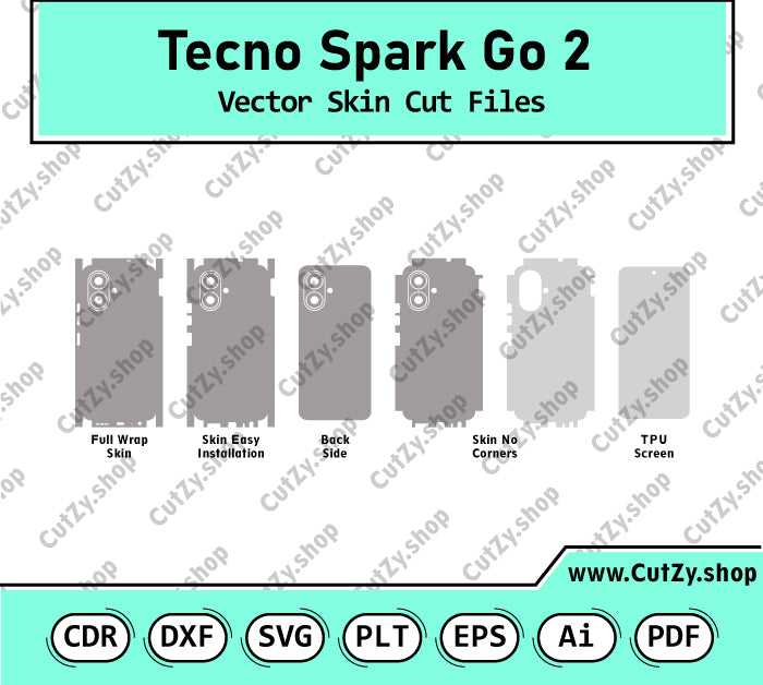 Tecno Spark Go 2 2025 Vector Skin Cut Files