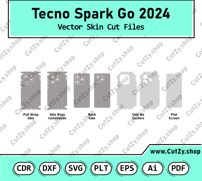 Tecno Spark Go 2024 Vector Skin Cut Files