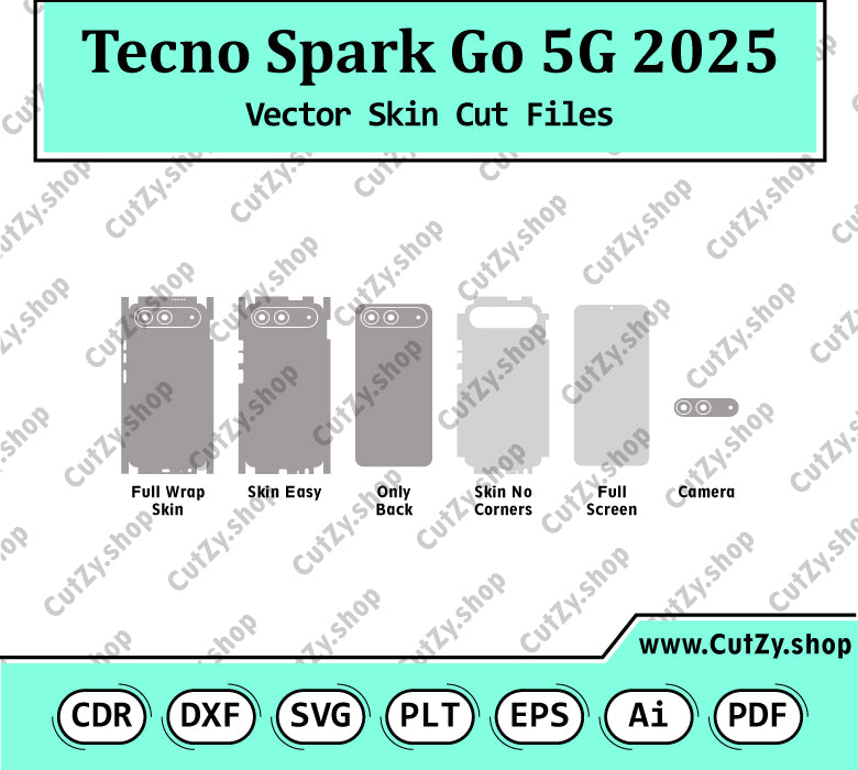 Tecno Spark Go 5G 2025 Vector Skin Cut Files