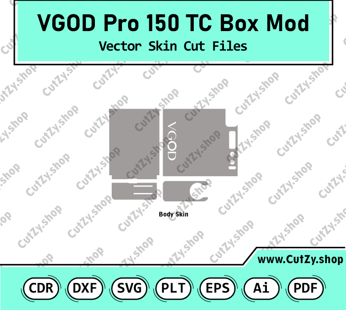 VGOD Pro 150 TC Box Mod Vector Skin Cut Files