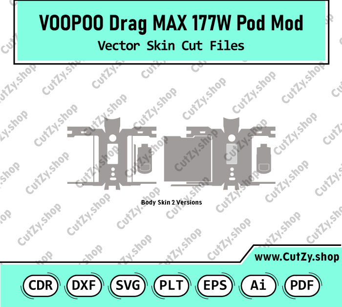Voopoo Drag MAX 177W Pod Mod KIT Vector Skin Templates