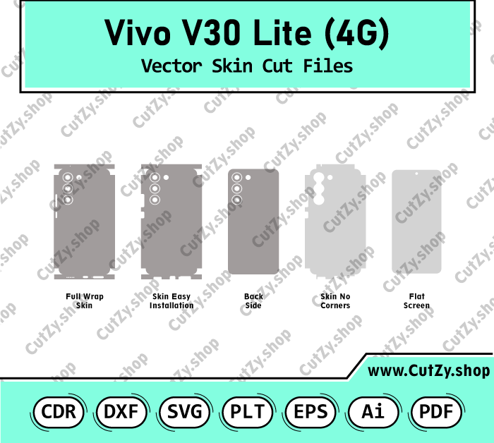 Vivo V30 Lite 4G Vector Skin Cut Files