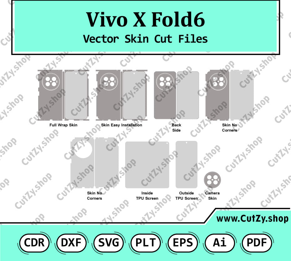 Vivo X Fold6 Vector Skin Cut Files