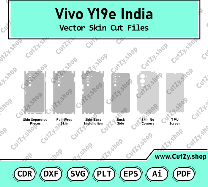 Vivo Y19e India Vector Skin Cut Files
