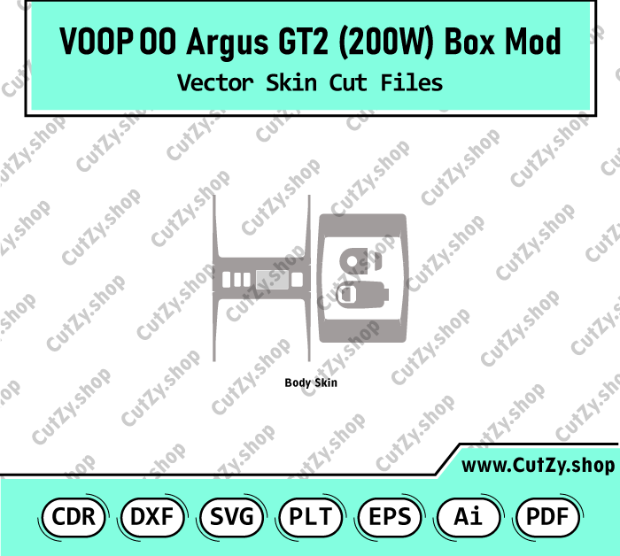 Voopoo Argus GT II 200W Box Mod Vector Skin Templates
