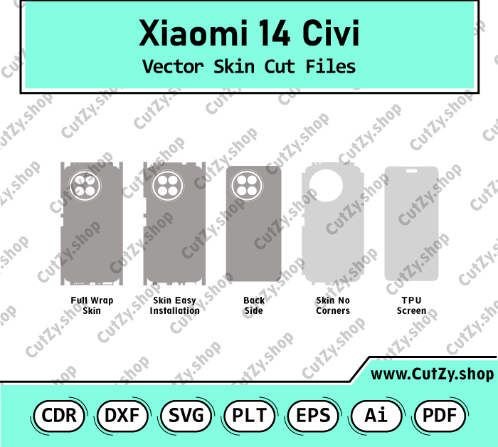 Xiaomi 14 Civi Vector Skin Cut Files