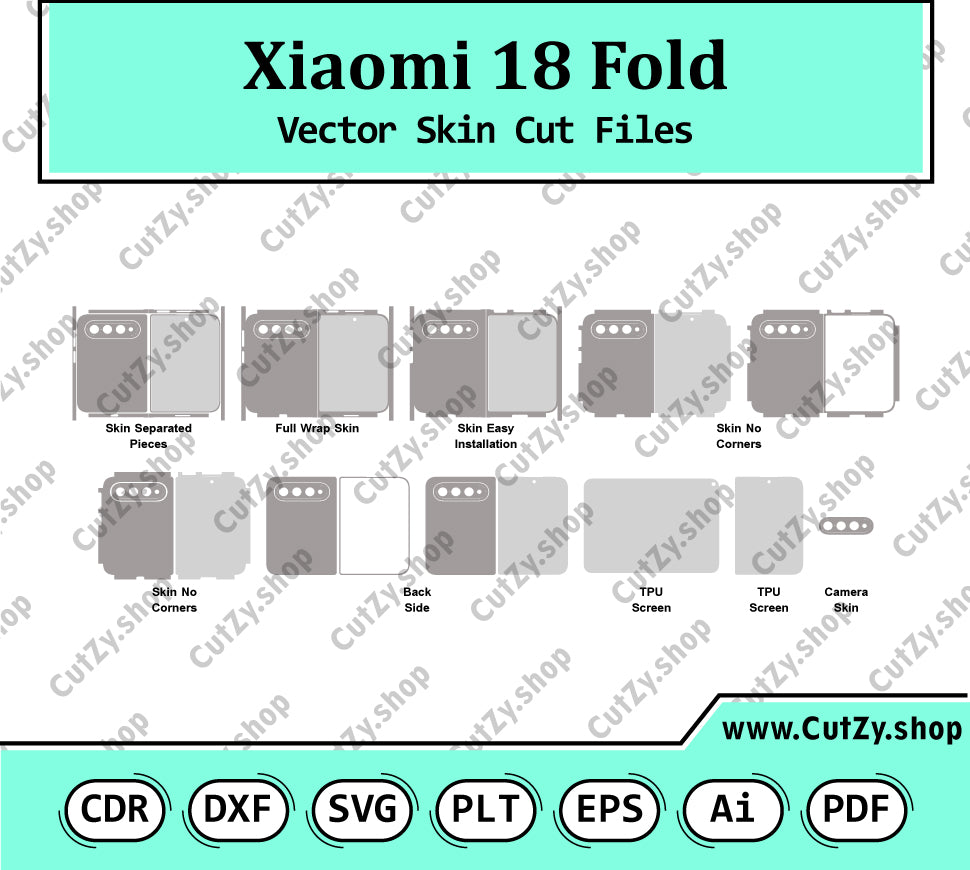 Xiaomi 18 Fold Vector Skin Cut Files