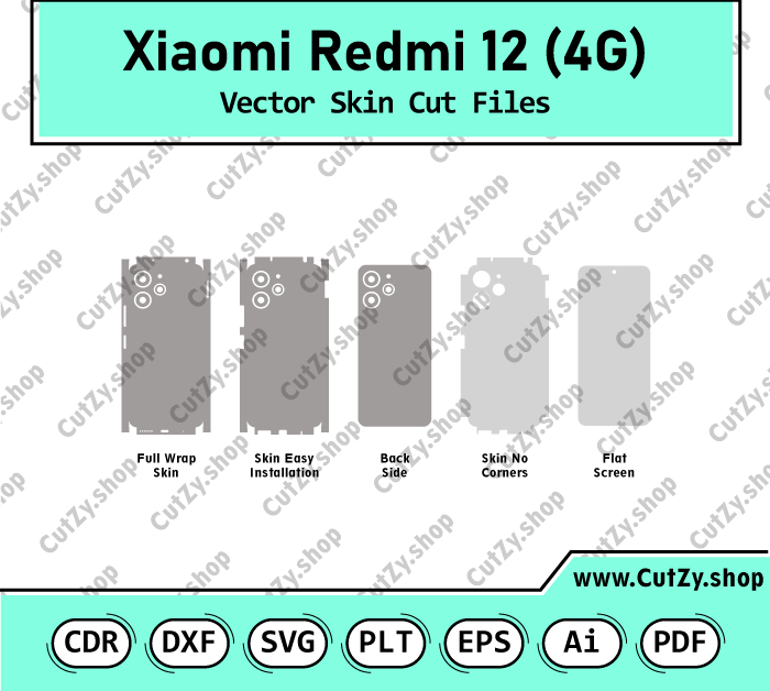 Xiaomi Redmi 12 (4G) Vector Skin Cut Files