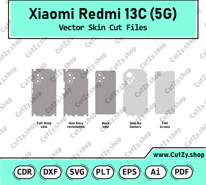 Xiaomi Redmi 13C 5G Vector Skin Cut Files