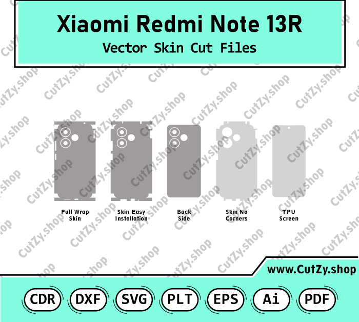 Xiaomi Redmi Note 13R Vector Skin Cut Files