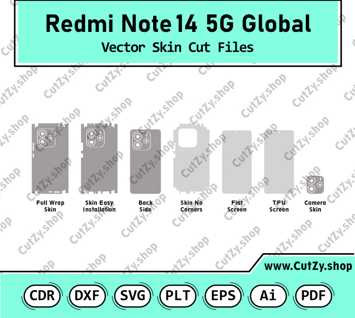 Xiaomi Redmi Note 14 5G Global Vector Skin Cut Files
