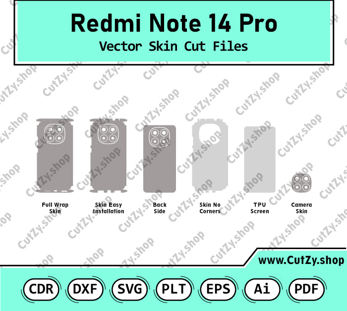Xiaomi Redmi Note 14 Pro Vector Skin Cut Files