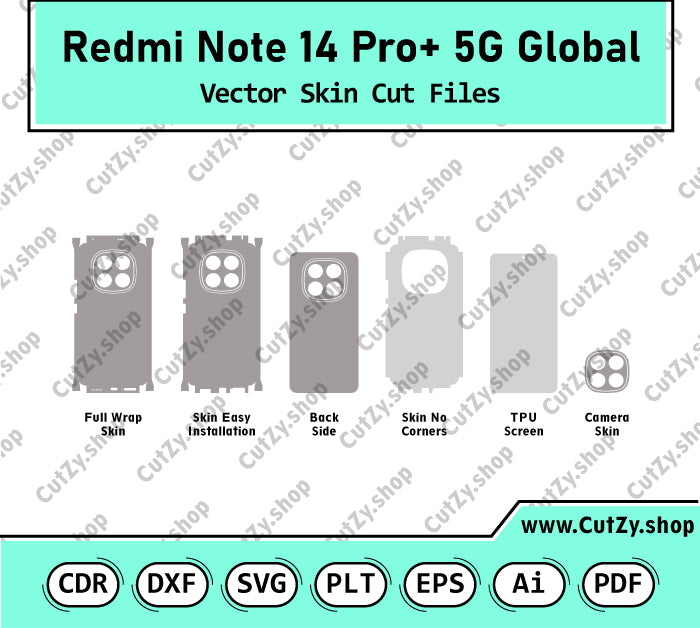 Xiaomi Redmi Note 14 Pro+ 5G (Global) Vector Skin Cut Files