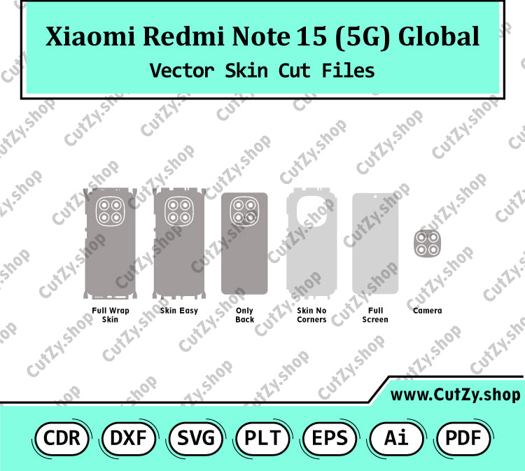 Xiaomi Redmi Note 15 5G Global Vector Skin Cut Files