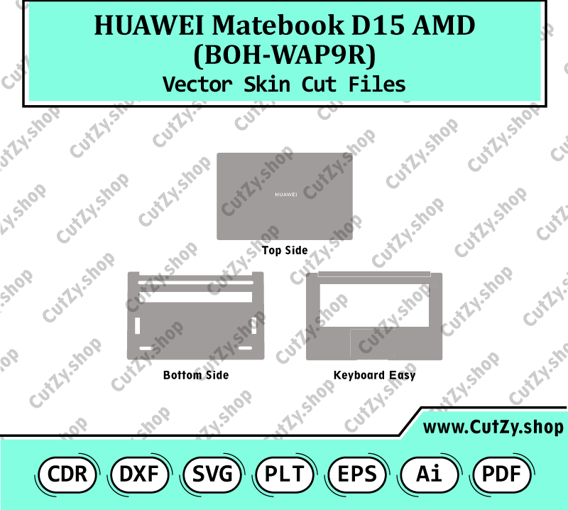 HUAWEI MateBook D 15 RYZEN 7 boh-wap9r Vector Skin Cut Files