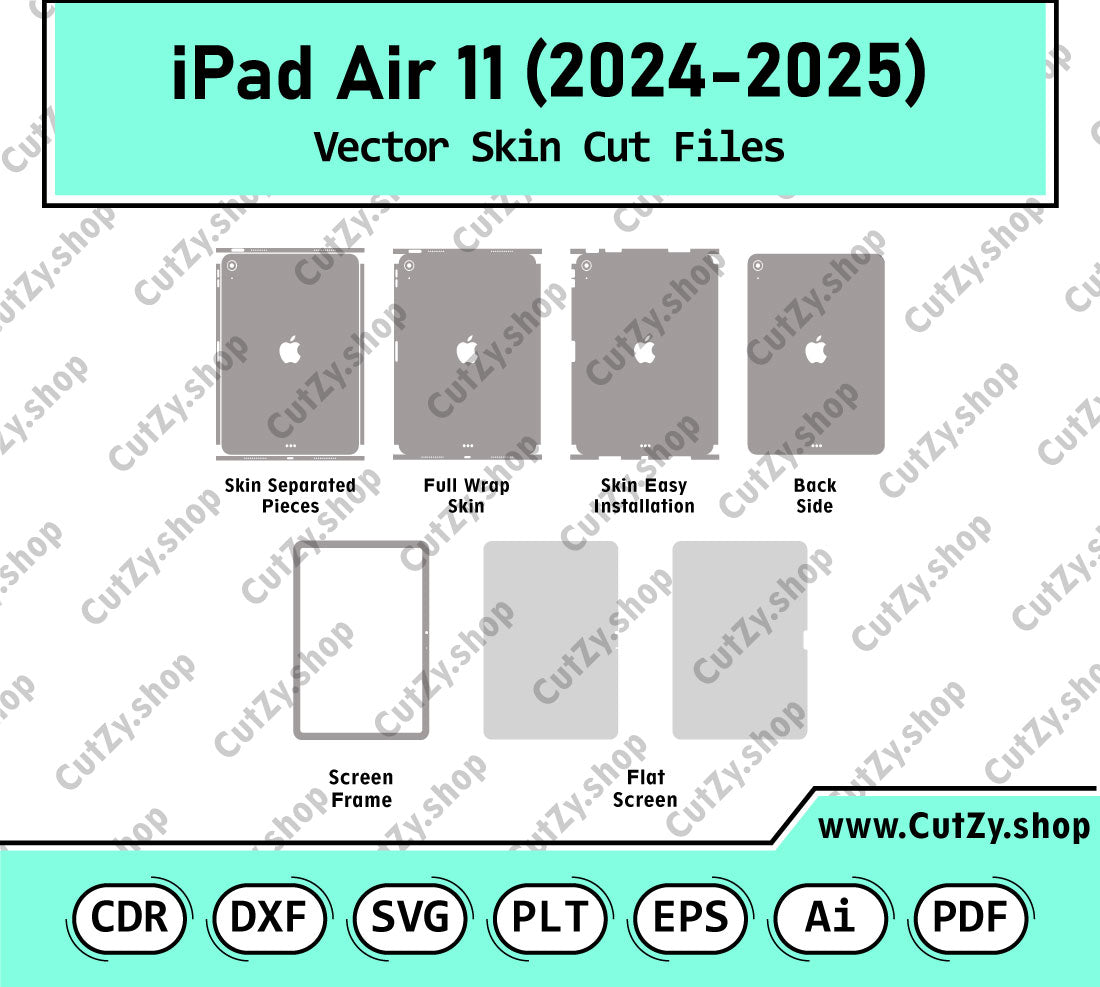 iPad Air 11 2024-2025 Vector Skin Cut Files full Version