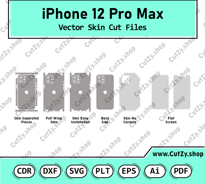 iPhone 12 Pro Max Vector Skin Cut Files