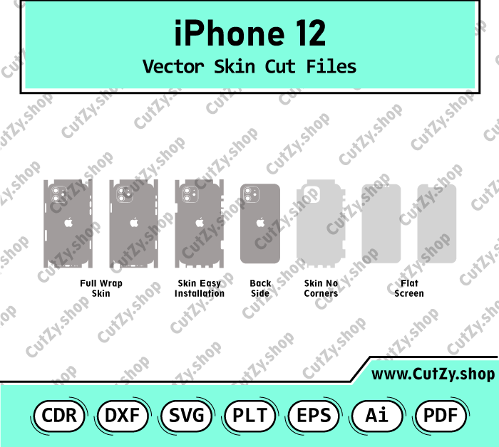 iPhone 12 Vector Skin Cut Files