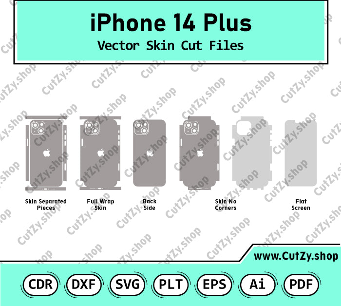 iPhone 14 Plus Vector Skin Cut Files