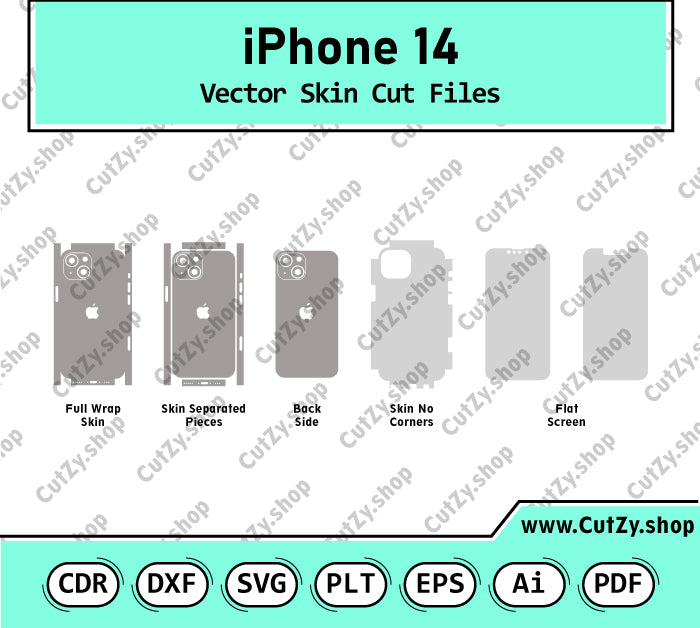 iPhone 14 Vector Skin Cut Files