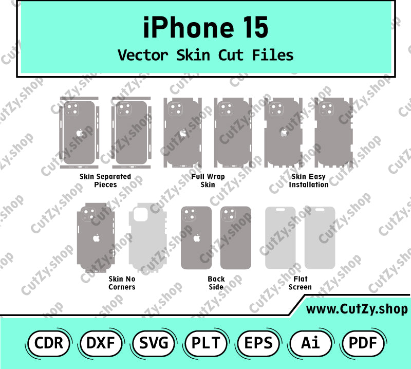 iPhone 15 Vector Skin Cut Files