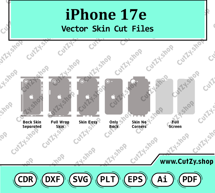 iPhone 17e Vector Skin Cut Files