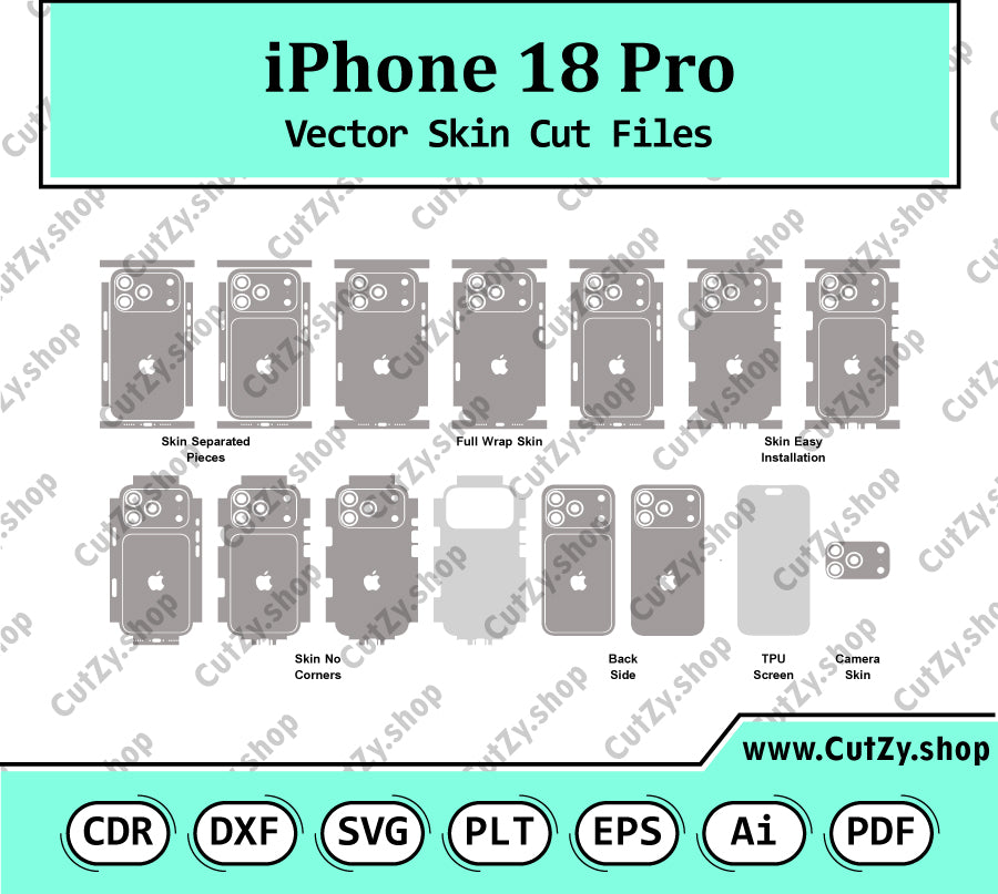 iPhone 18 Pro Vector Skin Cut Files