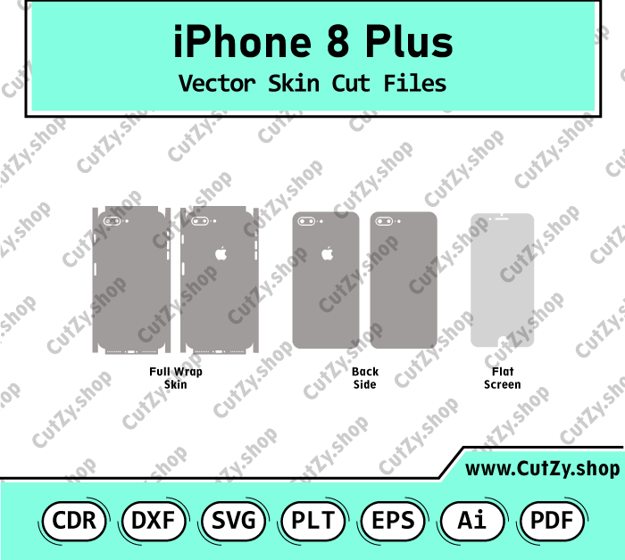 iPhone 8 Plus Vector Skin Cut Files
