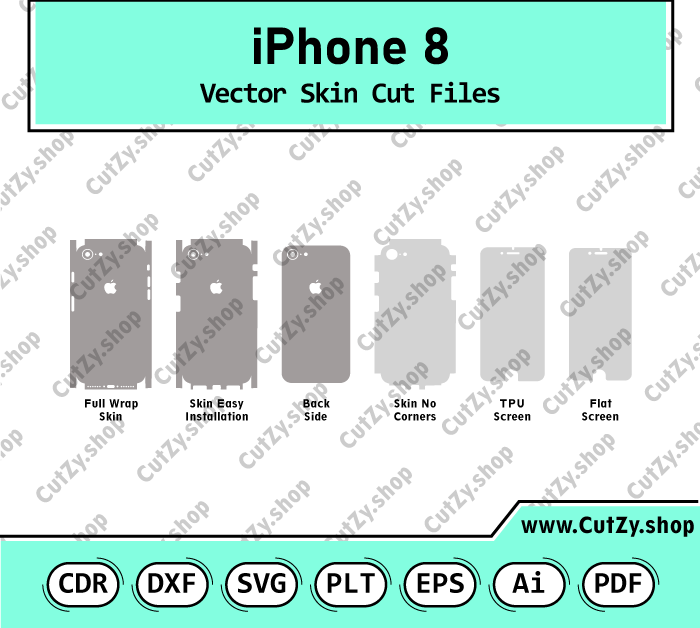 iPhone 8 Vector Skin Cut Files