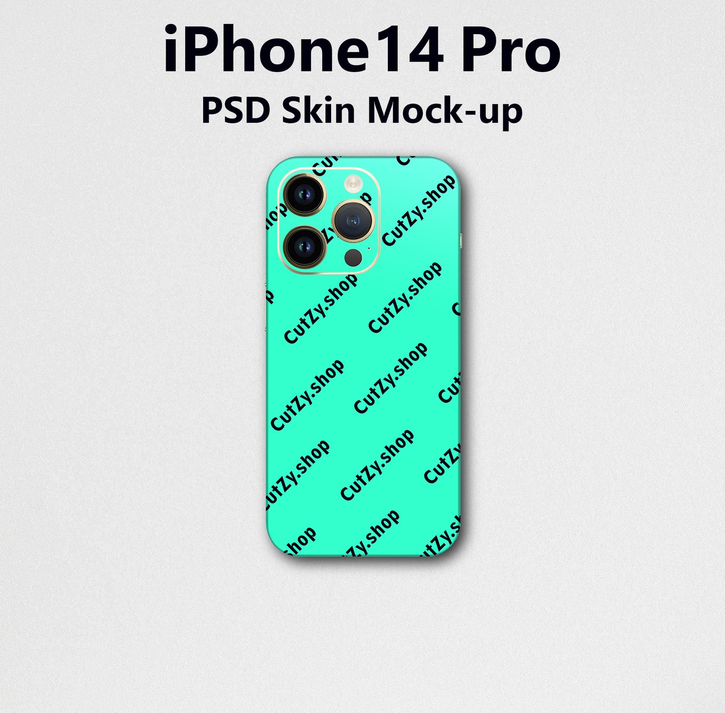 Free Download iPhone 14 Pro PSD Vinyl Skin Mockup