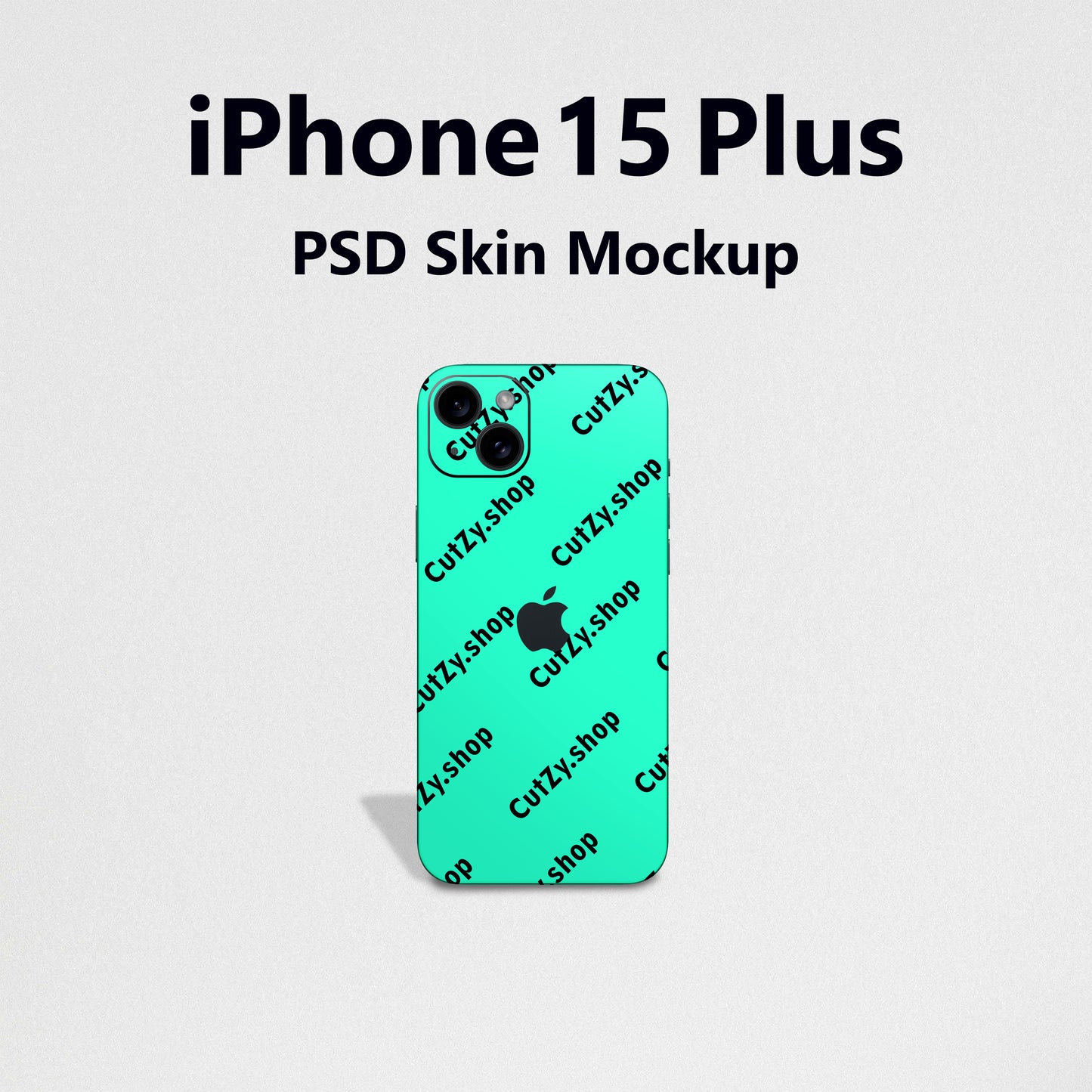 Free Download iPhone 15 Plus PSD Vinyl Skin Mock-up