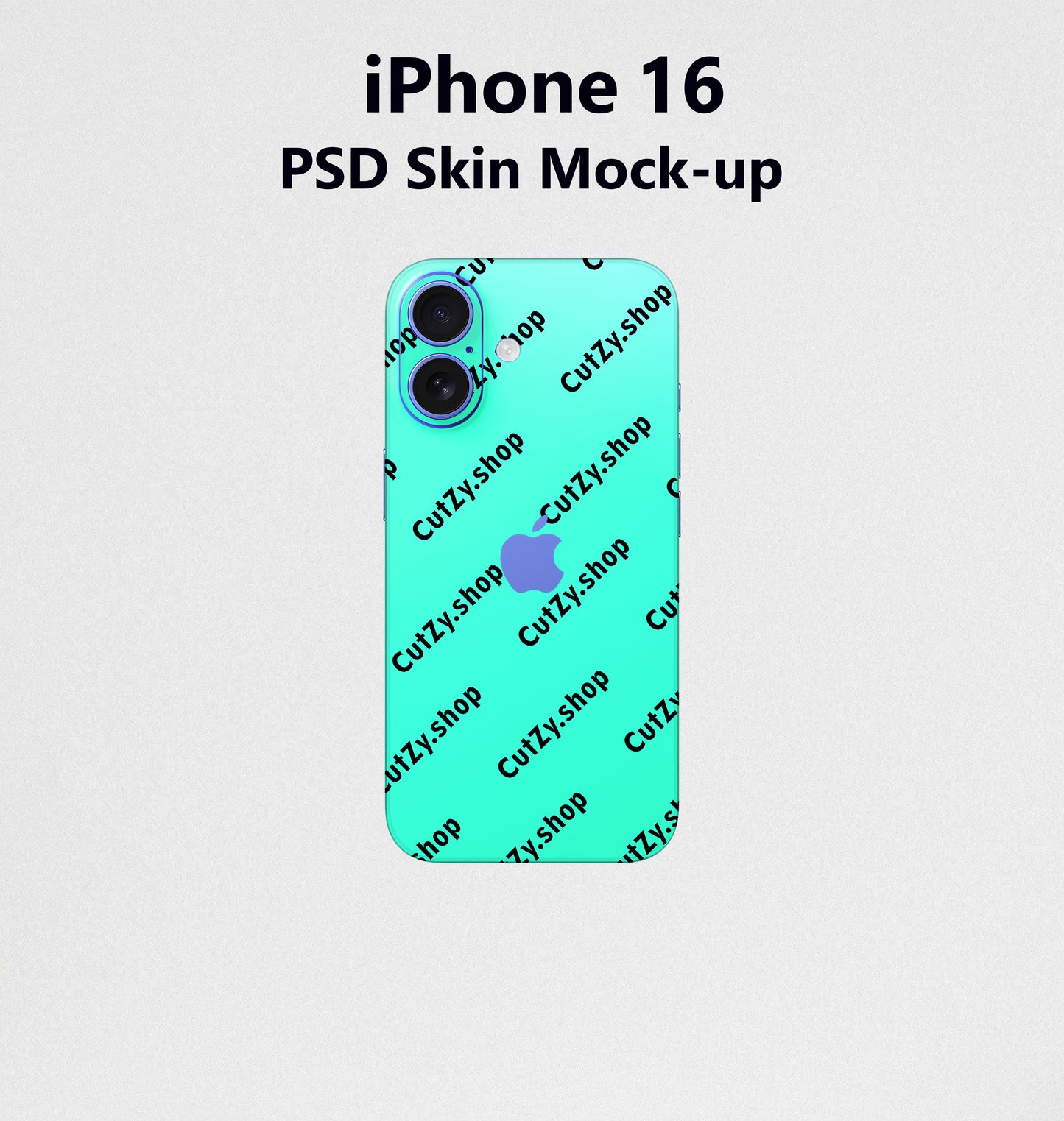iPhone 16 PSD Vinyl Skin Mock-up