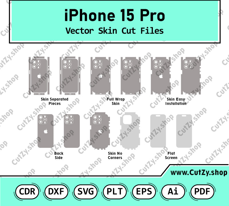 IPhone 15 Pro Vector Skin Cut Files