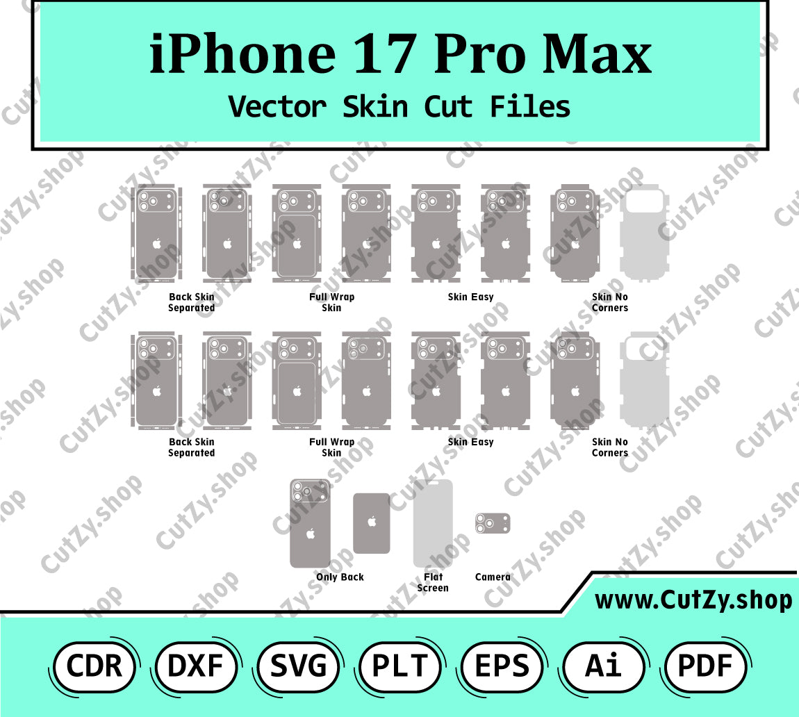 iPhone 17 Pro Max Vector Skin Cut Files