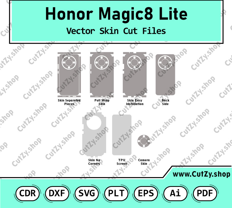 Honor Magic 8 Lite Vector Skin Cut Files