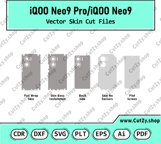 Vivo iQOO Neo9 Pro-Vivo iQOO Neo9 Vector Skin Cut Files