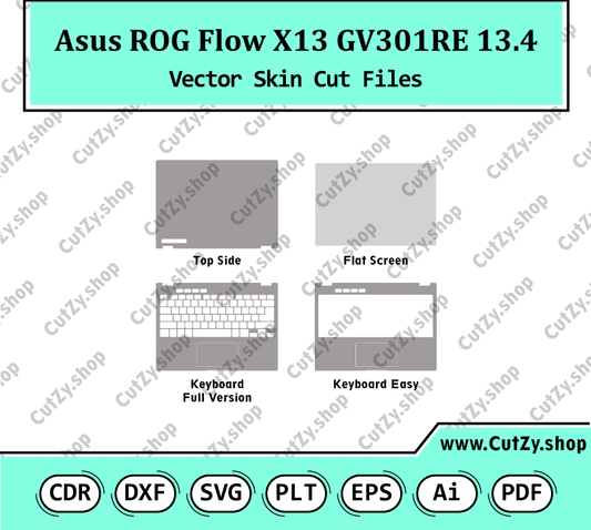 ASUS ROG Flow X13 GV301RE 13.4 Vector Skin Cut Files