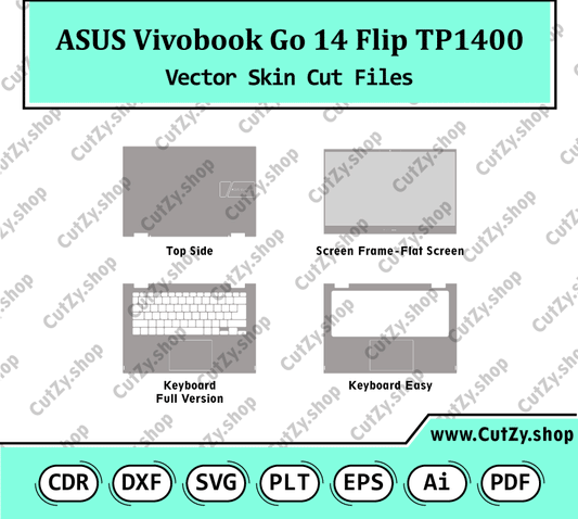 ASUS Vivobook Go 14 Flip TP1400 Vector Skin Cut Files