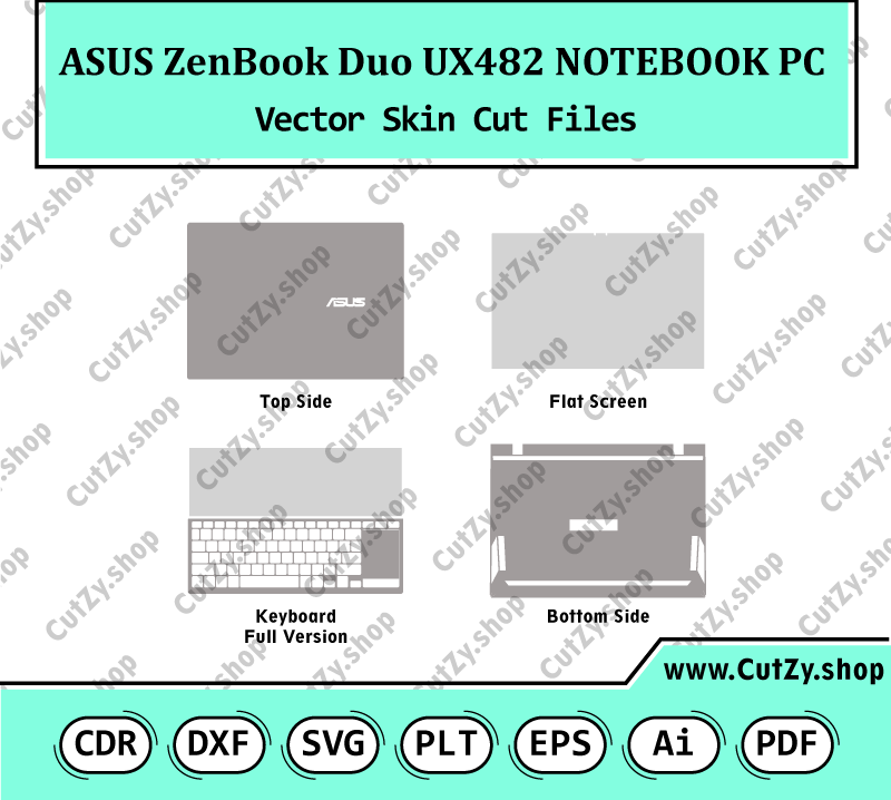 ASUS ZenBook Duo UX482 NOTEBOOK PC Vector Skin Cut Files