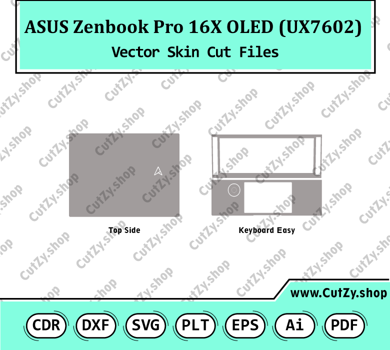ASUS Zenbook Pro 16X OLED (UX7602) Vector Skin Cut Files