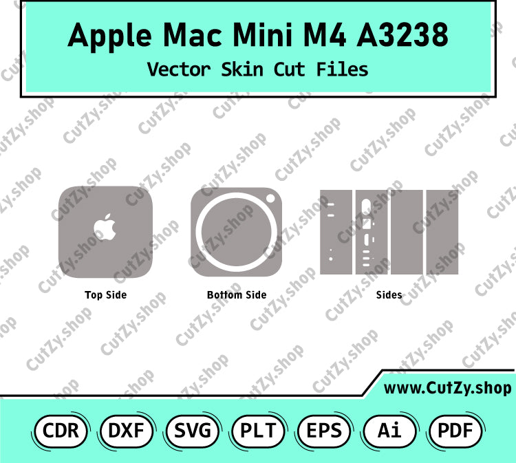 Apple Mac Mini M4 A3238 Vector Skin Cut Files