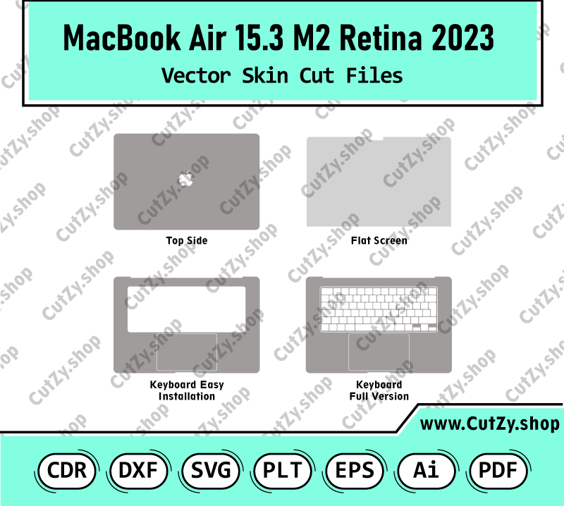MacBook Air 15.3 M2 Retina 2023 Vector Skin Cut Files