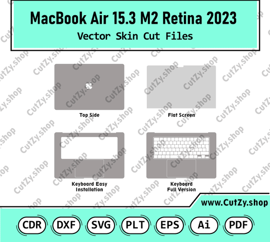 MacBook Air 15.3 M2 Retina 2023 Vector Skin Cut Files