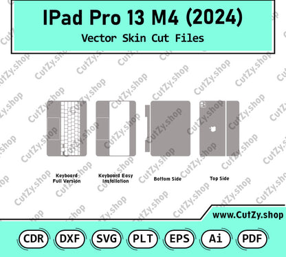 iPad Pro 13 M4 (2024) With Magic Keyboard Vector Skin Cut Files