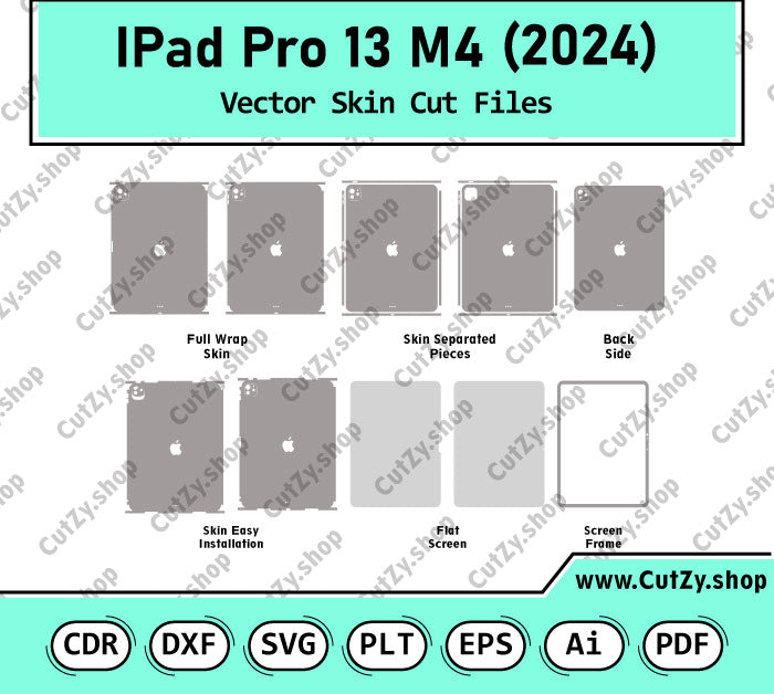 iPad Pro 13 M4 (2024) With Magic Keyboard Vector Skin Cut Files