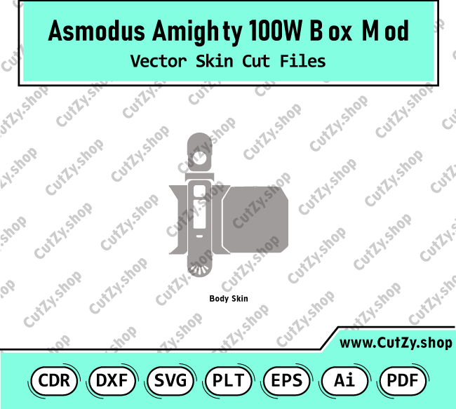 Asmodus Amighty 100W Box Mod Vector Skin Cut Files Template