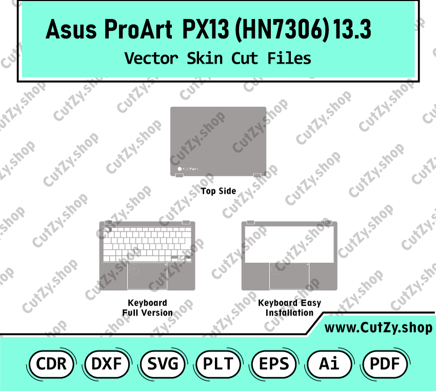 Asus ProArt PX13 (HN7306) 13.3 Vector Skin Cut Files Template