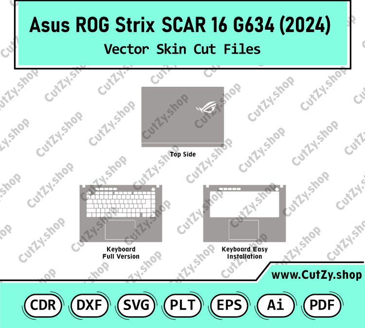 Asus ROG Strix SCAR 16 G634 (2024) Vector Skin Cut Files