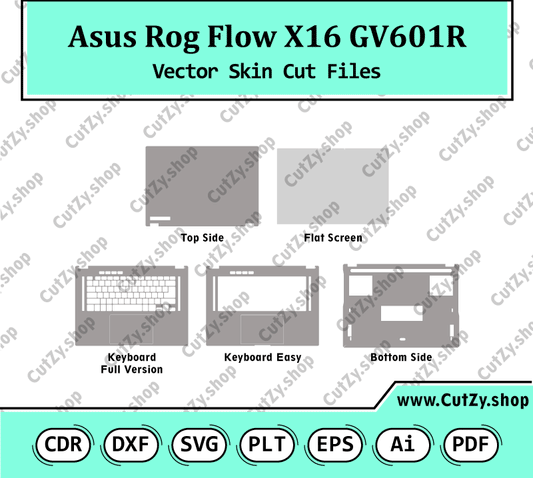 Asus Rog Flow X16 GV601R Vector Skin Cut Files